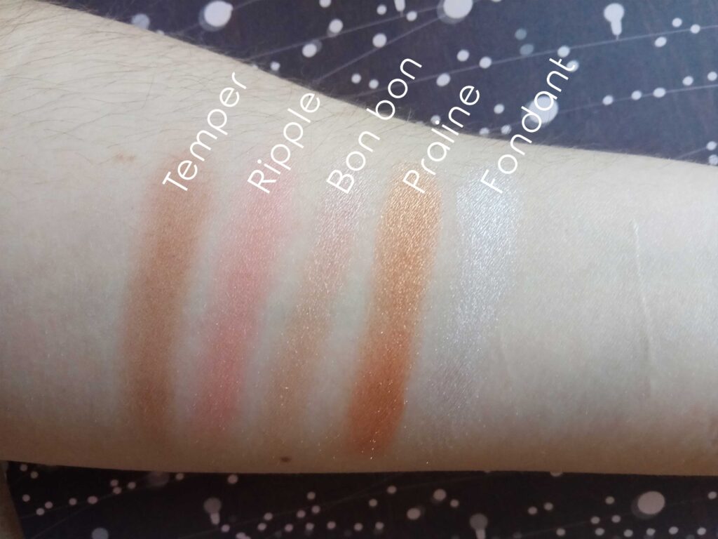 I Heart Revolution - Chocolate Heart chocolate praline swatches