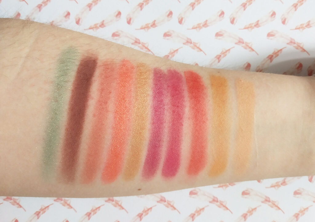 Corazona - Paleta de sombras Feather swatches