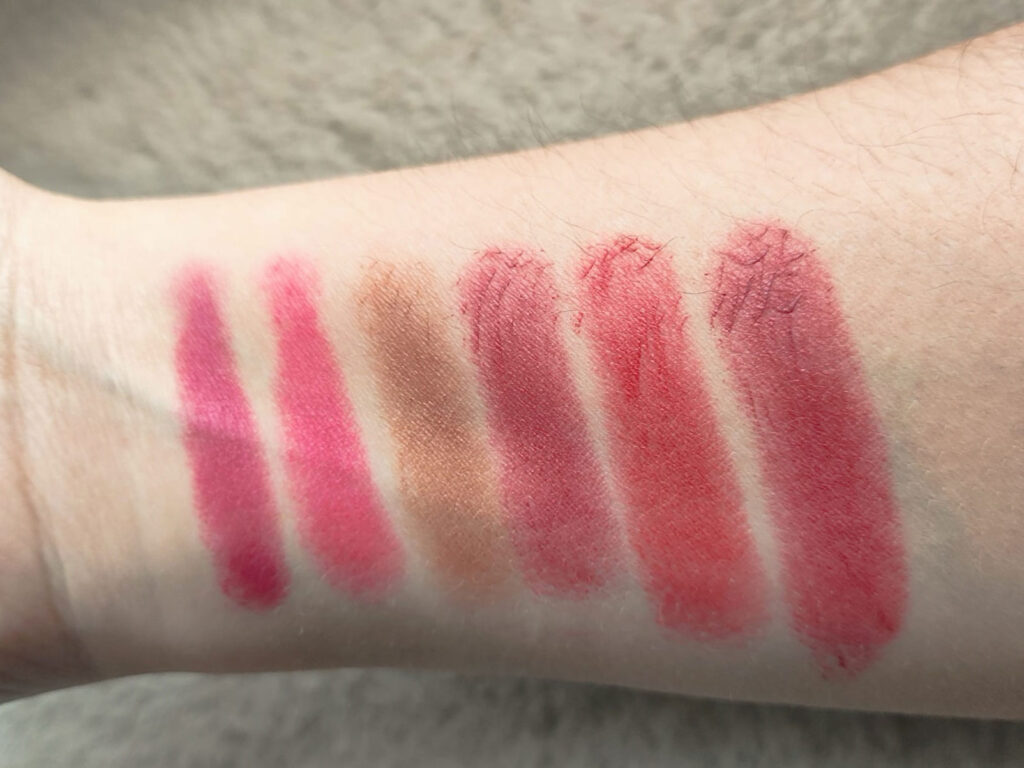 Leticia Well - Colorete y labios Stick swatches