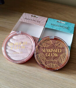 Max and More iluminador y bronceador para cuerpo y cara envases
